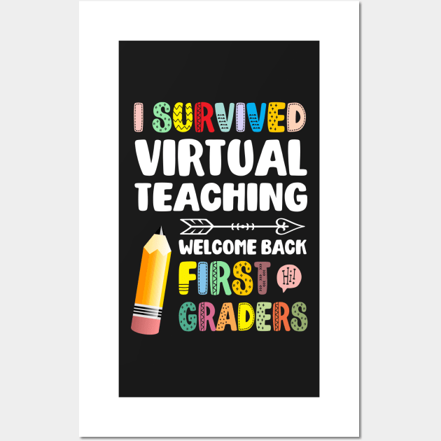 I Survived Virtual Teaching - Welcome back to school 1st grade Wall Art by PlusAdore